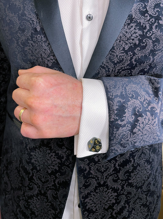 D20 Cufflinks | Black and Gold