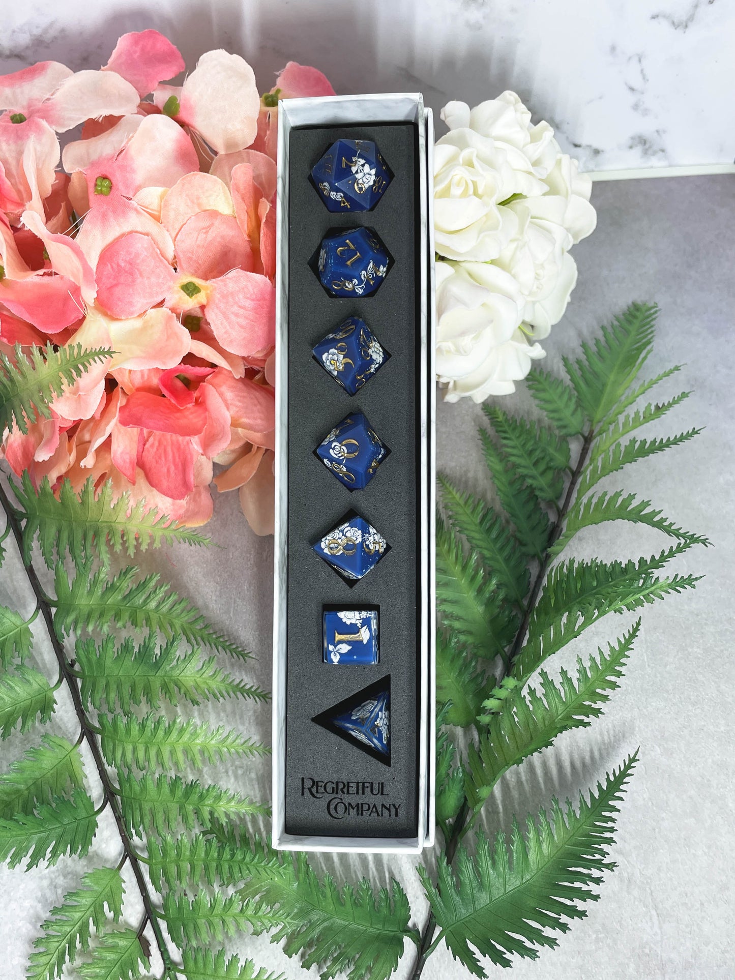 Atlantic Blue | Filigree Dice | 7 Piece Polyhedral Set