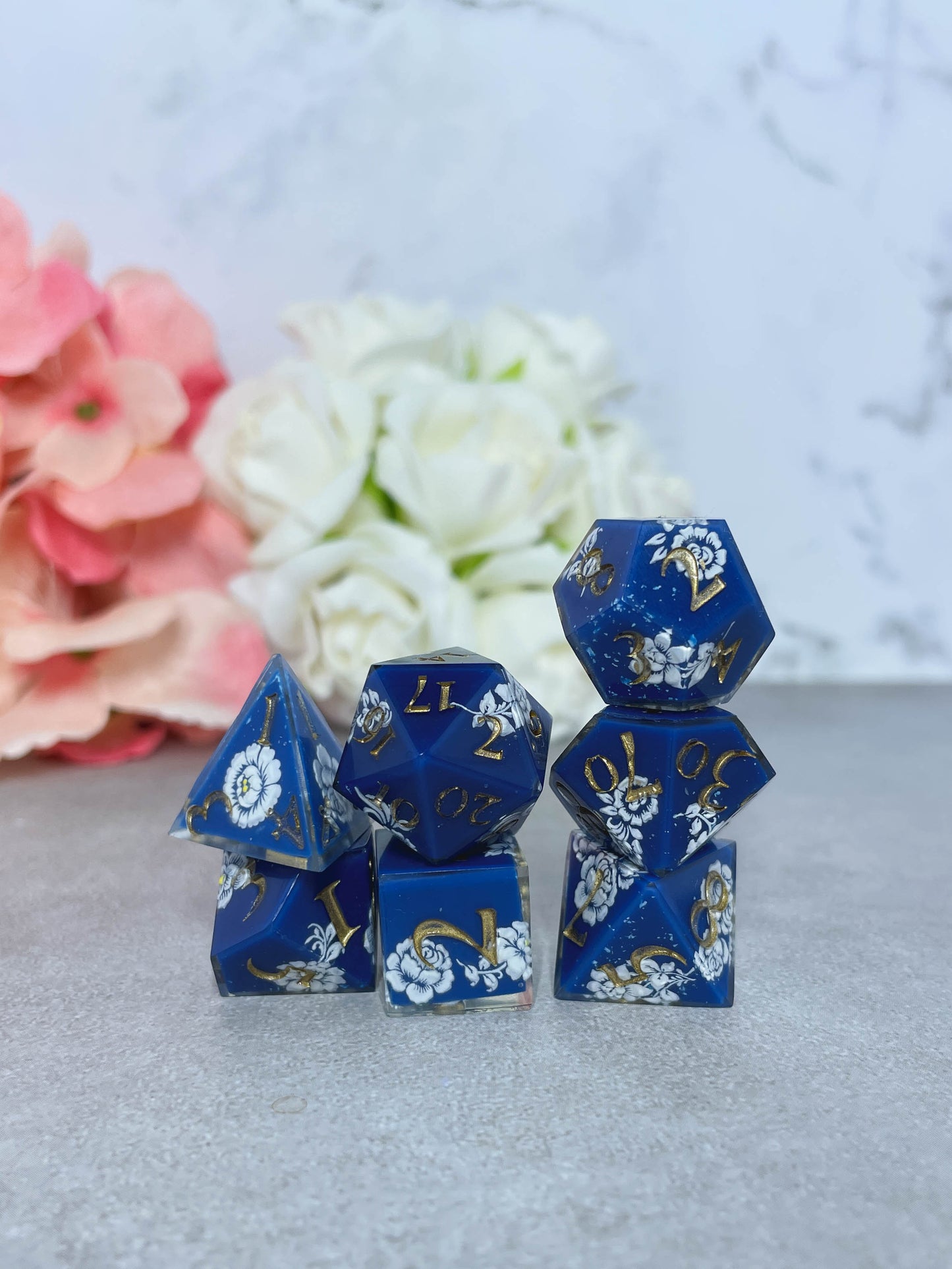 Atlantic Blue | Filigree Dice | 7 Piece Polyhedral Set