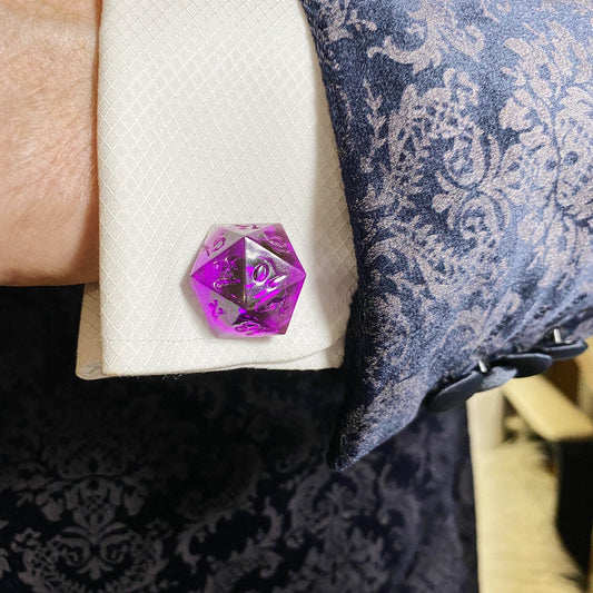 D20 Cufflinks | Eldritch Purple