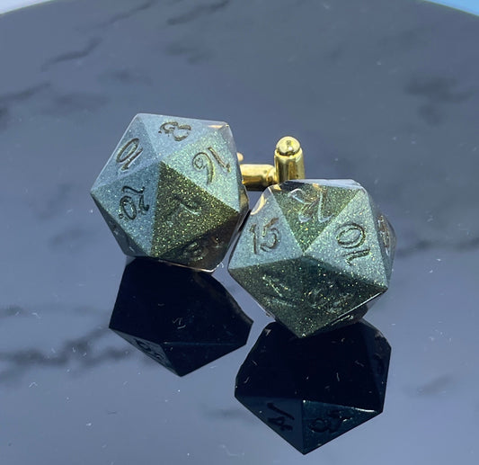 D20 Cufflinks | Green Haze