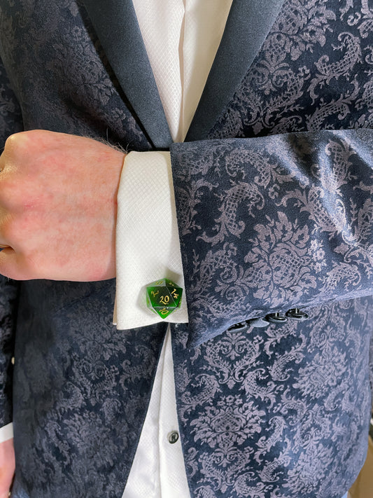 D20 Cufflinks | Green and Gold