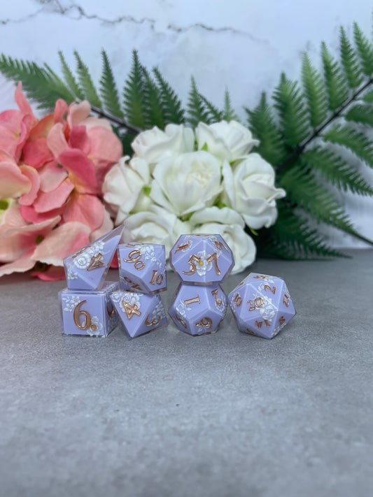 Lavender | Filigree Dice | 7 Piece Polyhedral Set