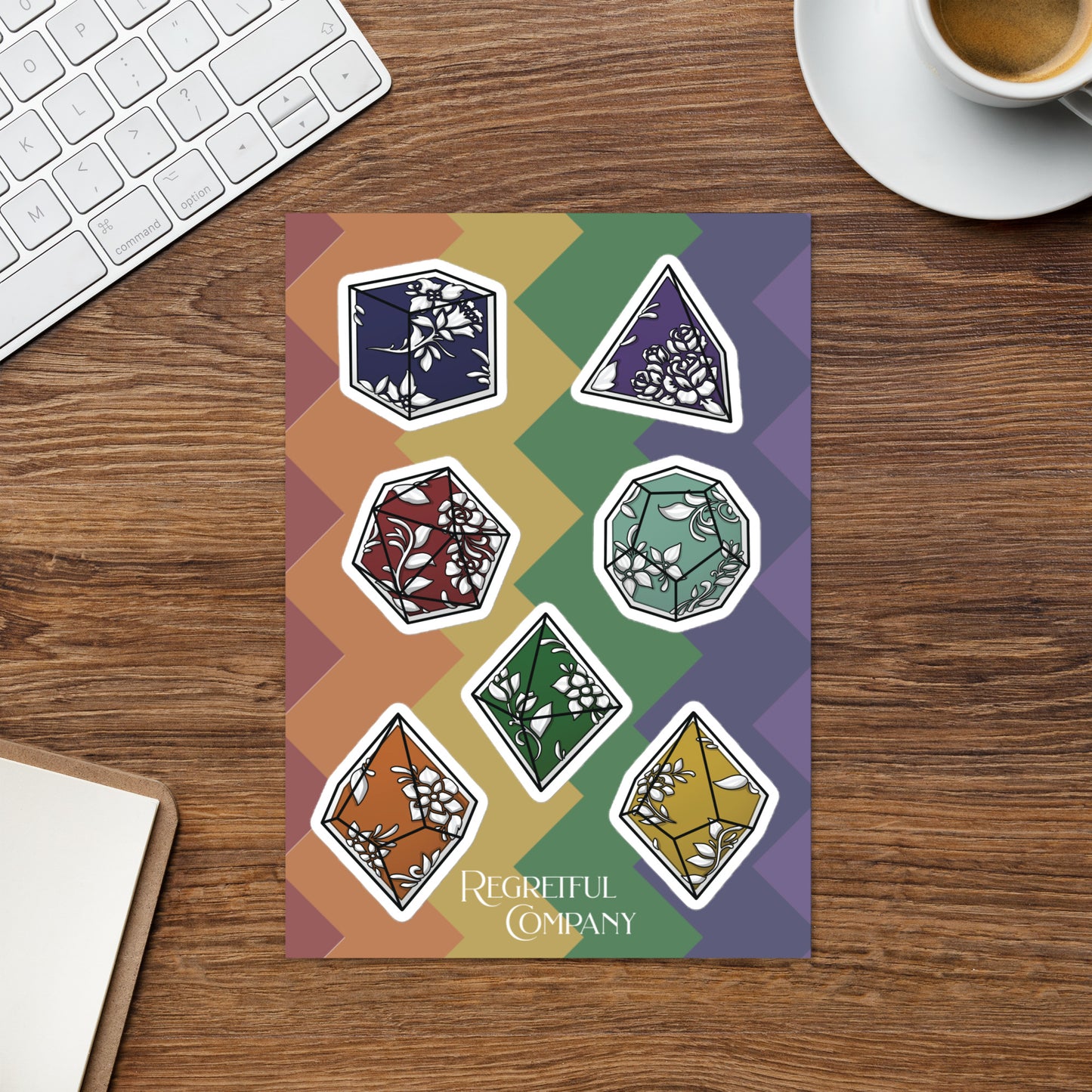 Mixed Royal Filigree Dice Set A5 Sticker Sheet