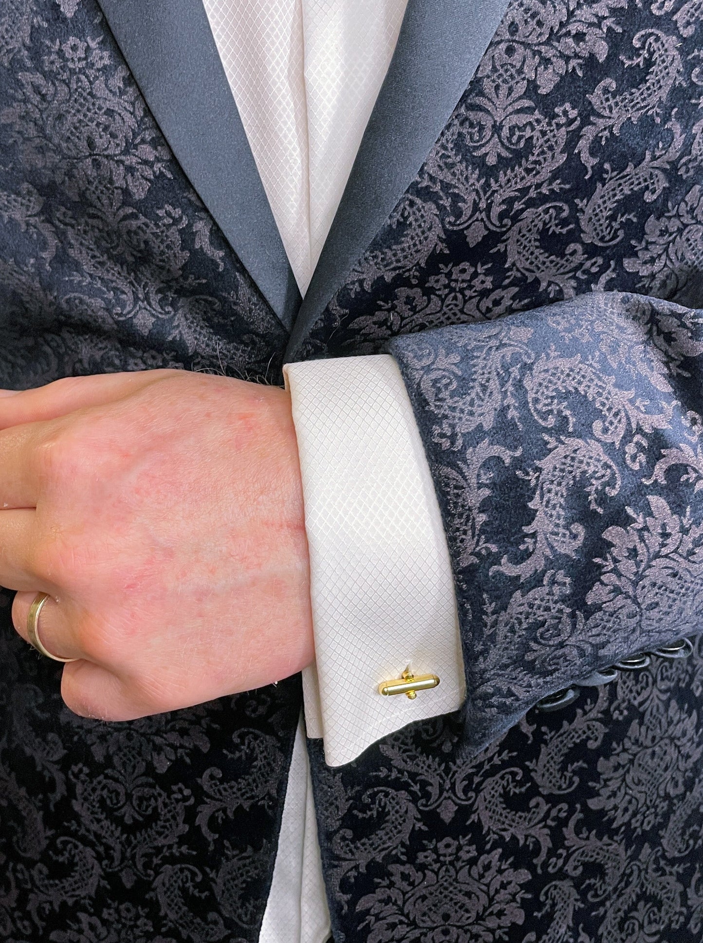 D20 Cufflinks | Red and Gold