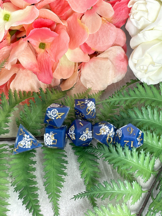Atlantic Blue | Filigree Dice | 7 Piece Polyhedral Set