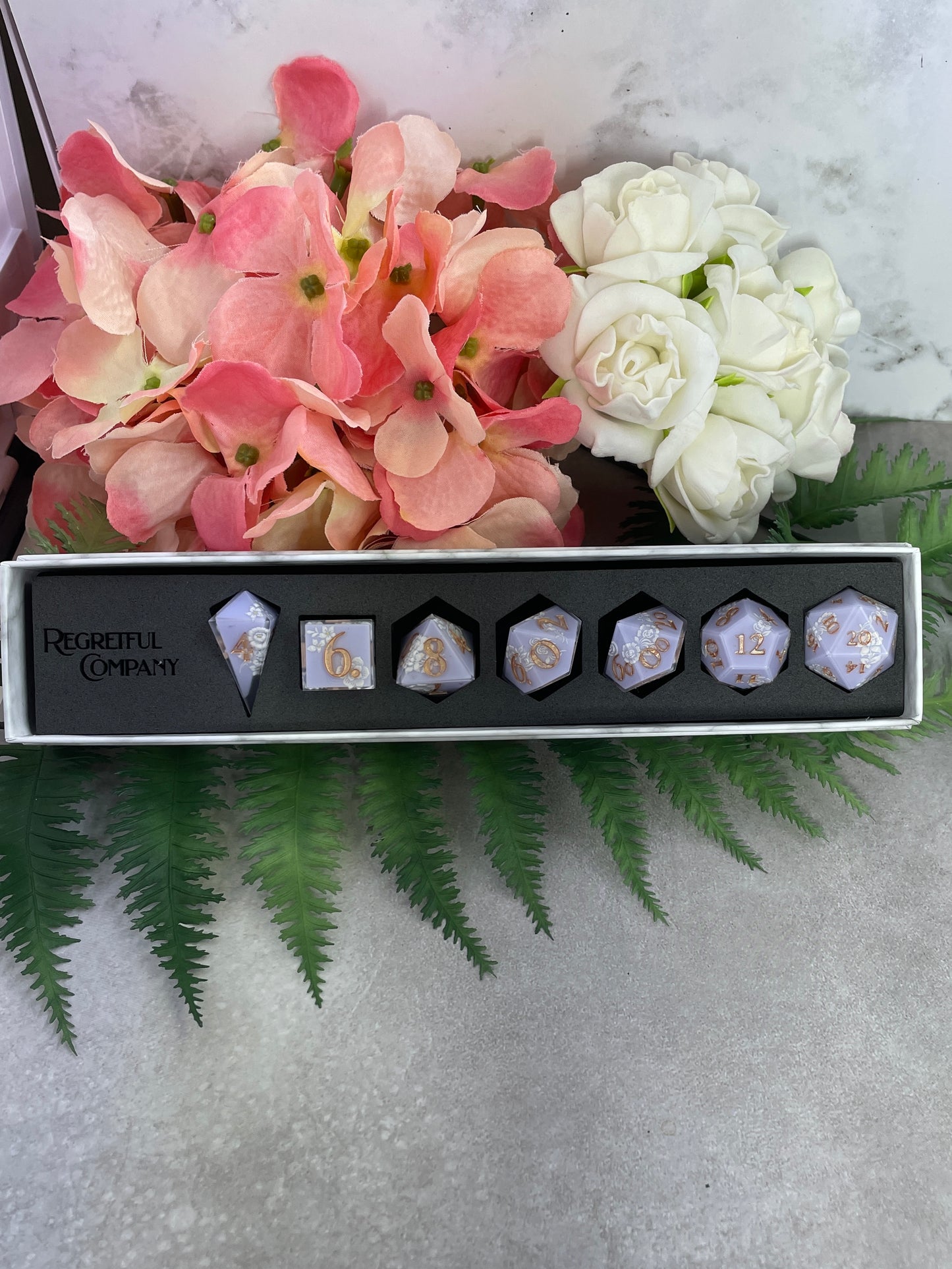 Lavender | Filigree Dice | 7 Piece Polyhedral Set