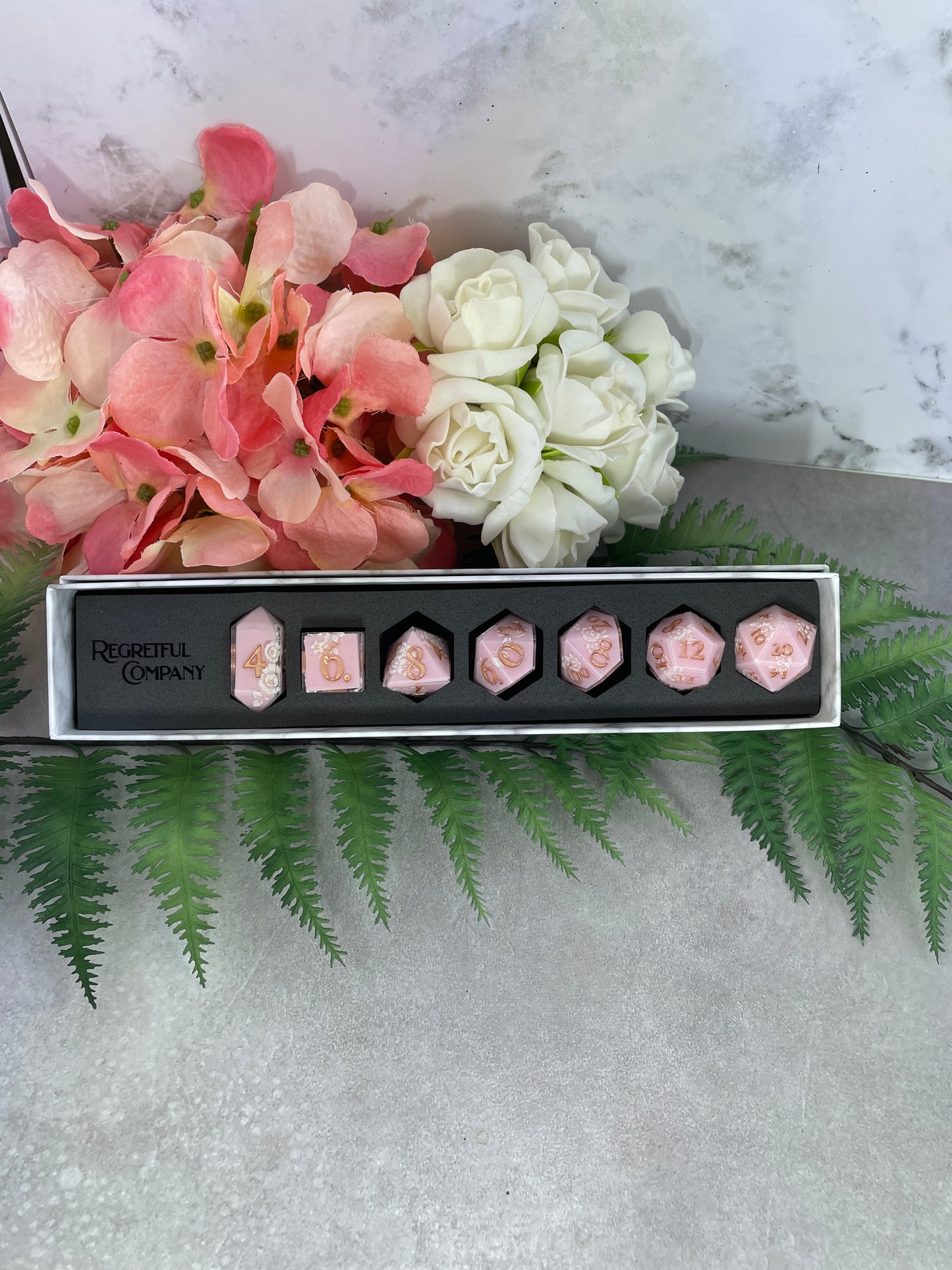 Pink | Filigree Dice | 7 Piece Polyhedral Set
