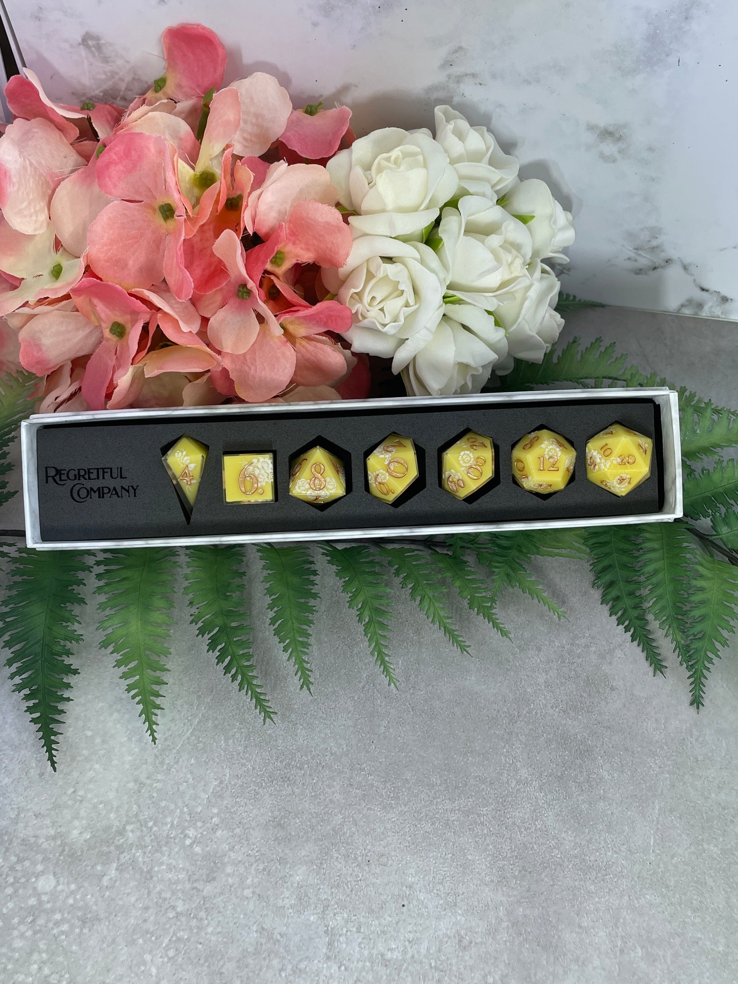 Lemon | Filigree Dice | 7 Piece Polyhedral Set